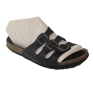 PLAKTON BIOS Women's Buckle Strap Sandals Size 7/7.5 Dark Brown